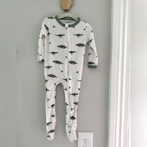 6-12 month zipper Kyte Baby footies with dinosaur print